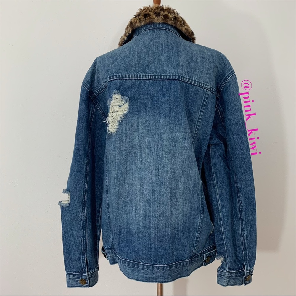 ⬇️REDUCED❗️Show Me Your Mumu Drine Cheetah Faux Fur Denim Jacket - Picture 9 of 13